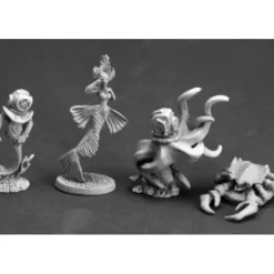 Tabletop Miniatures>Reaper Miniatures Aquatic Familiars II 4 Pcs #03608 Dark Heaven Unpainted Metal - Your Source for Gaming Essentials
