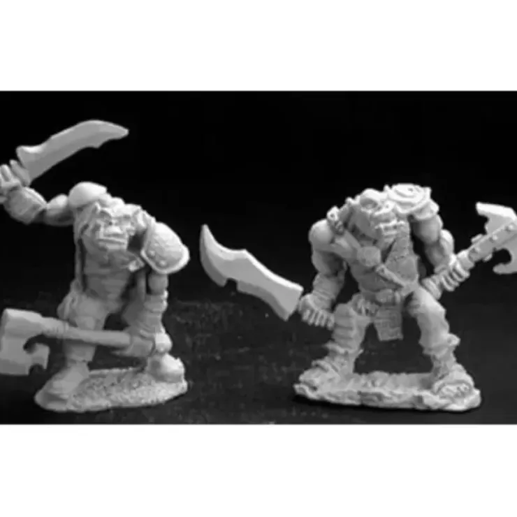 Tabletop Miniatures>Reaper Miniatures Black Orcs (2) #02855 Dark Heaven Unpainted Metal Figures - Your Source for Gaming Essentials