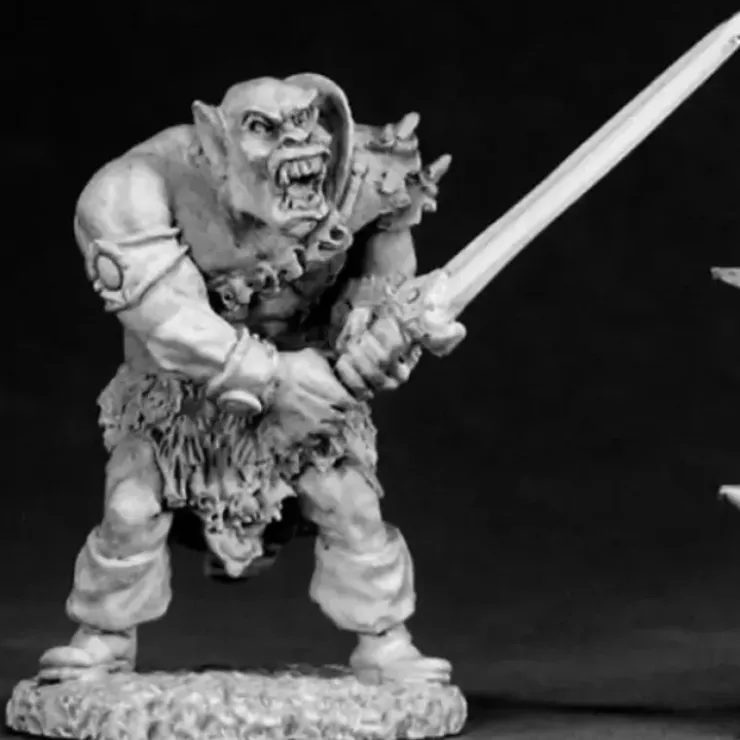 Tabletop Miniatures>Reaper Miniatures Black Orc Warrior #02335 Dark Heaven Legends Unpainted Metal - Your Source for Gaming Essentials