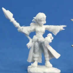 Tabletop Miniatures>Reaper Miniatures Cassie, Gnome Wizard #77031 Bones Unpainted Plastic Figure - Your Source for Gaming Essentials