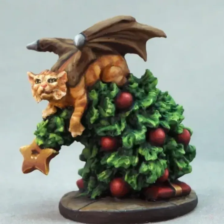 Tabletop Miniatures>Reaper Miniatures Cat Dragon in Tree (2019) #01640 Unpainted Bones USA Plastic Mini - Your Source for Gaming Essentials