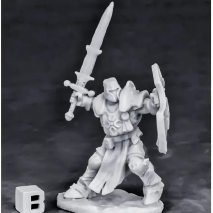 Tabletop Miniatures>Reaper Miniatures Crusader Champion (Attacking)#77550 Bones Unpainted Plastic - Your Source for Gaming Essentials