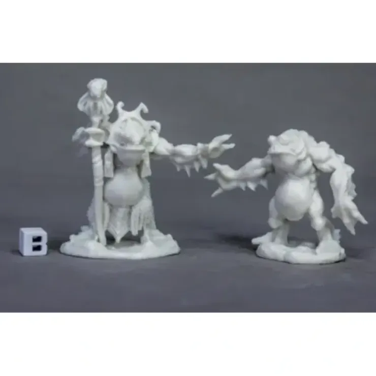 Tabletop Miniatures>Reaper Miniatures Deep One Priest & Servitor77520 Bones Unpainted RPG Figure - Your Source for Gaming Essentials