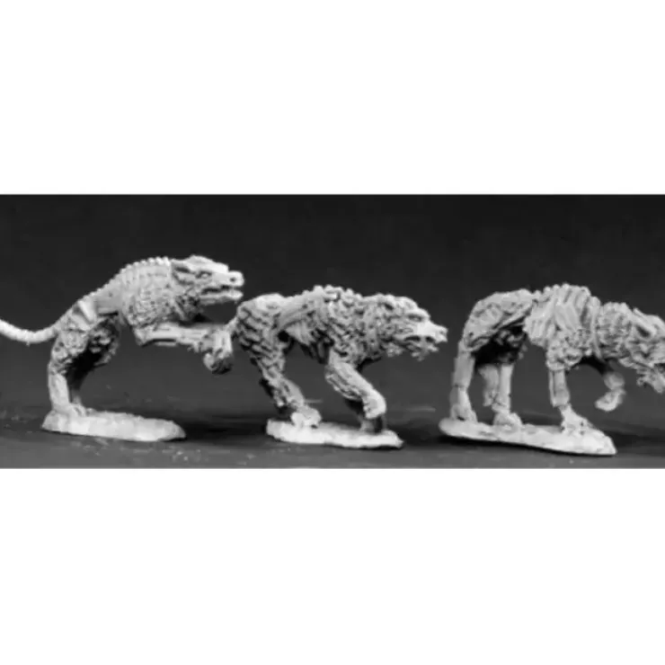 Tabletop Miniatures>Reaper Miniatures DHL Classics: Undead Hounds (3 Figures) #03432 Unpainted Metal - Your Source for Gaming Essentials