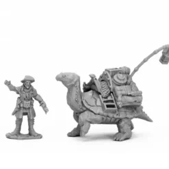 Tabletop Miniatures>Reaper Miniatures Dreadmere Tortoise & Drayman #44053 Bones Black Plastic Figure - Your Source for Gaming Essentials