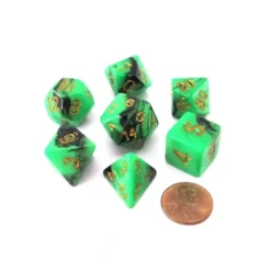 Dice>Reaper Miniatures Dual Pizza Dungeon Dice - Green & Black - Your Source for Gaming Essentials