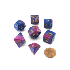 Dice>Reaper Miniatures Dual Pizza Dungeon Dice - Purple & Blue - Your Source for Gaming Essentials