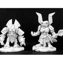 Tabletop Miniatures>Reaper Miniatures Duergar Cleric and Golem #02988 Dark Heaven Unpainted Metal - Your Source for Gaming Essentials