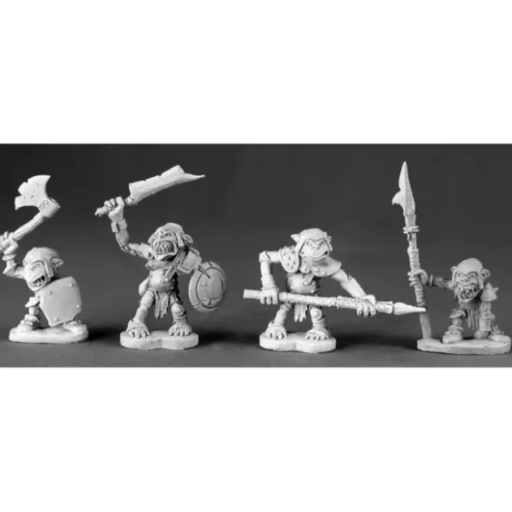 Tabletop Miniatures>Reaper Miniatures Goblin Warriors (4 Pieces) #03462 Dark Heaven Unpainted Metal - Your Source for Gaming Essentials