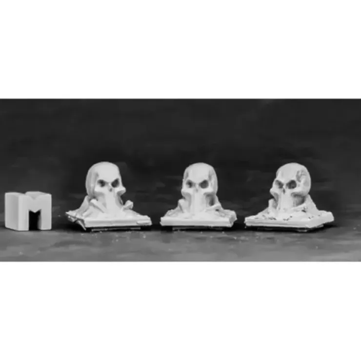 Tabletop Miniatures>Reaper Miniatures Graveyard Finial - Skull (3) 03855 Dark Heaven Unpainted Metal - Your Source for Gaming Essentials