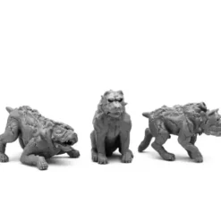 Tabletop Miniatures>Reaper Miniatures Hell Hounds (3) #44100 Bones Black Unpainted Plastic Figure - Your Source for Gaming Essentials