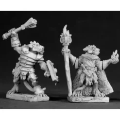Tabletop Miniatures>Reaper Miniatures Kobold Leader and Sorcerer #03024 Dark Heaven Unpainted Metal - Your Source for Gaming Essentials