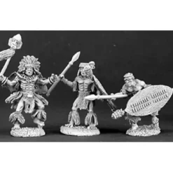 Tabletop Miniatures>Reaper Miniatures Malapango Savages (3 Pcs) #03145 Dark Heaven Unpainted Metal - Your Source for Gaming Essentials