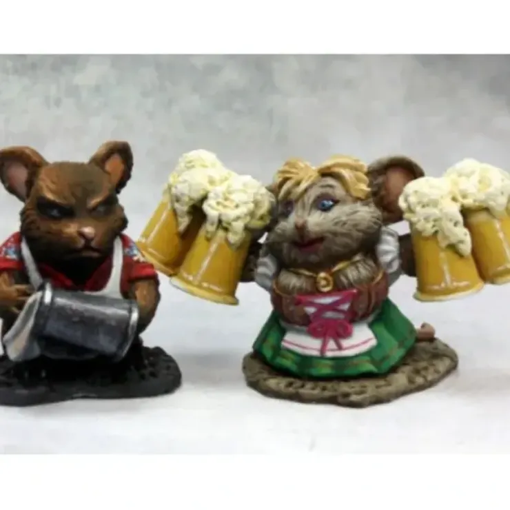 Tabletop Miniatures>Reaper Miniatures Mousling Bartender & Wench 03633 Dark Heaven Unpainted Metal - Your Source for Gaming Essentials