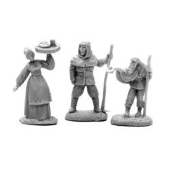 Tabletop Miniatures>Reaper Miniatures Townsfolk I (3) #77665 Bones Unpainted Plastic Figure - Your Source for Gaming Essentials