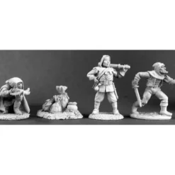 Tabletop Miniatures>Reaper Miniatures Townsfolk IV (4 Pieces) #02677 Dark Heaven Unpainted Metal - Your Source for Gaming Essentials