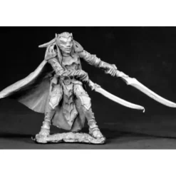 Tabletop Miniatures>Reaper Miniatures Unpainted Dellenin, Dark Elf Swordmaster 03318 Dark Heaven - Your Source for Gaming Essentials