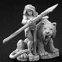 Tabletop Miniatures>Reaper Miniatures Unpainted Jungle Girl w/ Sabre Tooth Tiger #03253 Dark Heaven - Your Source for Gaming Essentials