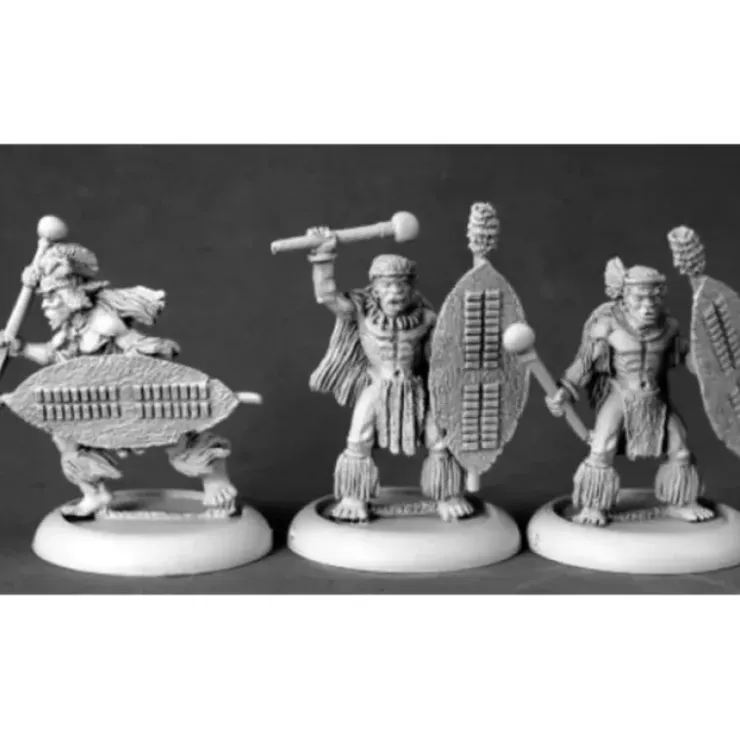Tabletop Miniatures>Reaper Miniatures Zulu Warriors III (3) #50225 Chronoscope D&D RPG Mini Figure - Your Source for Gaming Essentials