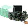Dice>Scarab 12mm D6 Chessex Dice Block (36 Dice) - Jade with Gold Pips - Your Source for Gaming Essentials