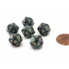 Dice>Scarab 12mm Mini 20 Sided D20 Dice, 6 Pieces - Jade with Gold Numbers - Your Source for Gaming Essentials