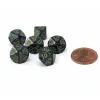 Dice>Scarab 10mm Mini Tens D10 Dice, 6 Pieces - Jade with Gold Numbers - Your Source for Gaming Essentials