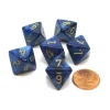 Dice>Scarab 15mm 8 Sided D8 Chessex Dice, 6 Pieces - Royal Blue with Gold - Your Source for Gaming Essentials