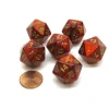 Dice>Scarab 20 Sided D20 Chessex Dice, 6 Pieces - Scarlet with Gold Numbers - Your Source for Gaming Essentials