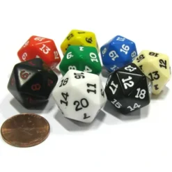 Dice>Set of 8 Assorted Colors Twenty Sided 19mm D20 Opaque Dice for RPG D&D - Your Source for Gaming Essentials