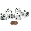 Dice>Set of 6 Cat Dice 16mm D6 Rounded Edge Animal Dice- White with Black Pips - Your Source for Gaming Essentials