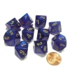 Dice>Set of 10 Chessex Borealis D10 Dice - Royal Purple with Gold Numbers - Your Source for Gaming Essentials