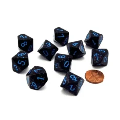 Dice>Set of 10 Chessex D10 Dice - Speckled Blue Stars - Your Source for Gaming Essentials