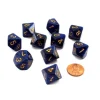 Dice>Set of 10 Chessex D10 Dice - Speckled Golden Cobalt - Your Source for Gaming Essentials
