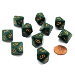 Dice>Set of 10 Chessex D10 Dice - Speckled Golden Recon - Your Source for Gaming Essentials