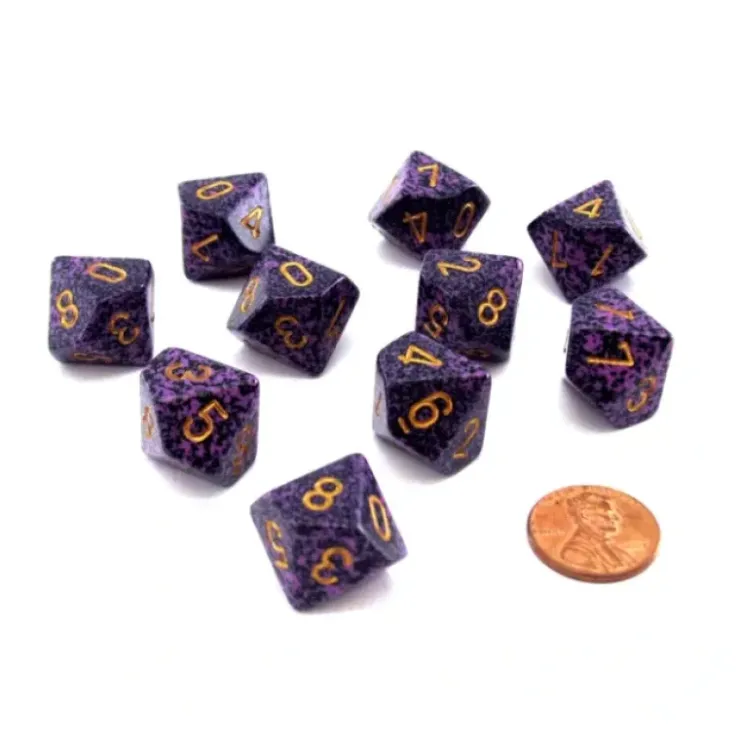Dice>Set of 10 Chessex D10 Dice - Speckled Hurricane - Your Source for Gaming Essentials