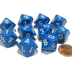 Dice>Set of 10 Chessex D10 Dice - Speckled Water - Your Source for Gaming Essentials