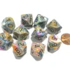 Dice>Set of 10 Chessex Festive D10 Dice - Vibrant with Brown Numbers - Your Source for Gaming Essentials