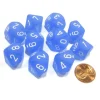 Dice>Set of 10 Chessex Frosted D10 Dice - Blue with White Numbers - Your Source for Gaming Essentials