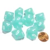 Dice>Set of 10 Chessex Frosted D10 Dice - Teal with White Numbers - Your Source for Gaming Essentials