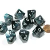 Dice>Set of 10 Chessex Gemini D10 Dice - Black-Shell with White Numbers - Your Source for Gaming Essentials