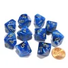 Dice>Set of 10 Chessex Vortex D10 Dice - Blue with Gold Numbers - Your Source for Gaming Essentials