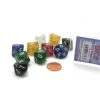 Dice>Set of 10 D10 Glitter Dice in Plastic Display Case - Assorted Colors - Your Source for Gaming Essentials