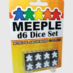 Dice>Set of 8 D6 Meeple Dice - Black - Your Source for Gaming Essentials
