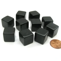 Dice>Set of 10 D6 16mm Blank Opaque Dice - Black - Your Source for Gaming Essentials