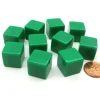 Dice>Set of 10 D6 16mm Blank Opaque Dice - Green - Your Source for Gaming Essentials
