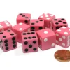Dice>Set of 10 D6 16mm Dice, Inversed Pips- 5 Pink w White Pip and 5 Pink w Black Pip - Your Source for Gaming Essentials