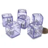 Dice>Set of 6 D6 19mm Double Dice, 2-In-1 Dice - White Inside Translucent Purple Die - Your Source for Gaming Essentials