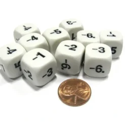 Dice>Set of 10 D6 16mm Educational Classroom Subtraction Subtract Basic Math Dice - Your Source for Gaming Essentials