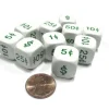 Dice>Set of 10 D6 16mm Educational Money Dollar and Cents Dice - White with Green - Your Source for Gaming Essentials