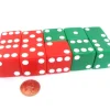 Dice>Set of 10 D6 25mm Large Opaque Jumbo Christmas Dice - 5 Each of Red and Green - Your Source for Gaming Essentials